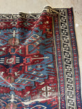 Small Vintage Area Rug / Antique Kuba 3x5 Rug #3501