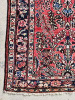 Small Vintage Floral Persian Rug / 3'3 x 6'6 Antique Persian Rug #3832