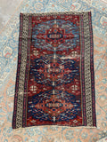 Small Vintage Area Rug / Antique Kuba 3x5 Rug #3501