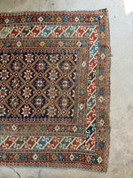 Small Vintage Area Rug / Antique 4x5 Shirvan Rug #3502