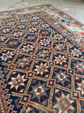 Small Vintage Area Rug / Antique 4x5 Shirvan Rug #3502