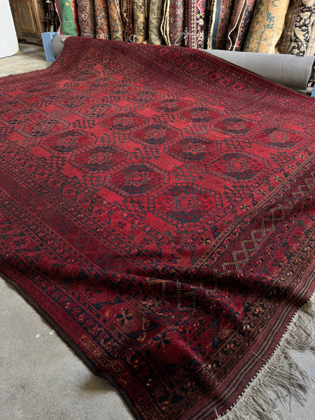 Oversized Palatial Vintage Rug / Nearly 12x15 Deep Burgundy Rug #3843