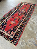 Antique Kilim Runner / 4x10 Kilim #3565ML