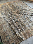 Worn Persian Rug / 10x13 Antique Distressed Rug #3567