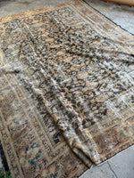 Worn Large Muted Persian Rug / 10x13 Distressed Persian Mahal Rug #3567