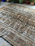 Worn Large Muted Persian Rug / 10x13 Distressed Persian Mahal Rug #3567