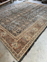 Worn Large Muted Persian Rug / 10x13 Distressed Persian Mahal Rug #3567