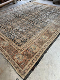 Worn Large Muted Persian Rug / 10x13 Distressed Persian Mahal Rug #3567