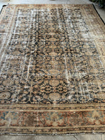 Worn Large Muted Persian Rug / 10x13 Distressed Persian Mahal Rug #3567