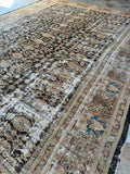 Worn Large Muted Persian Rug / 10x13 Distressed Persian Mahal Rug #3567