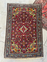 Small Vintage Persian Rug / 2x3 Antique Hamadan Scatter Rug #3581