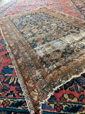 Worn & Distressed Persian Rug / 3'4 x 5' Antique Persian Rug #3594