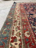 Worn Antique Persian Rug / 3'4 x 5'9 Antique Malayer #1219