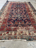 Distressed Persian Rug / 3'4 x 5'9 Antique Malayer #1219