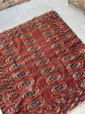 Antique Square Rug / 3'4 x 3'6 Turkoman (Turkmen) Rug #634