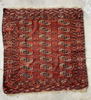 Antique Square Rug / 3'4 x 3'6 Turkoman (Turkmen) Rug #634