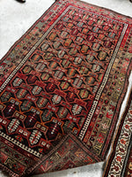 4x7 Small Antique Persian Kurdish Rug #3597