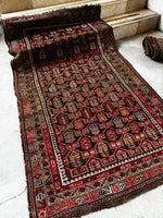 4x7 Small Antique Persian Kurdish Rug #3597