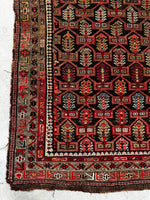 4x7 Small Antique Persian Kurdish Rug #3597