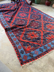 7x13 Vibrant Vintage Flat Weave Kilim Soumak #3488ML