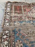 Small Distressed Antique Rug #3231