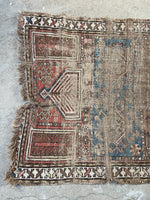 Small Distressed Antique Rug #3231