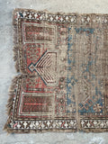 Small Distressed Antique Rug #3231