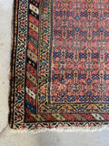 Worn Antique Persian Runner / 3'2 x 10'8 Runner #3343