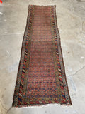 Worn Antique Persian Runner / 3'2 x 10'8 Runner #3343