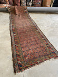 Worn Antique Persian Runner / 3'2 x 10'8 Runner #3343