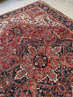 Antique Persian Heriz Rug / 8'5 x 11'6 Heriz Rug #3346