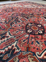 Antique Persian Heriz Rug / 8'5 x 11'6 Heriz Rug #3346