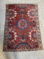 3x5 Antique Brick Red Persian Rug / Small Persian 3'3 x 4'7 Rug #3359