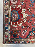 3x5 Antique Brick Red Persian Rug / Small Persian 3'3 x 4'7 Rug #3359