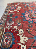 3x5 Antique Brick Red Persian Rug / Small Persian 3'3 x 4'7 Rug #3359