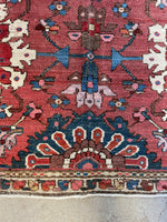 3x5 Antique Brick Red Persian Rug / Small Persian 3'3 x 4'7 Rug #3359