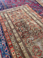 3'5 x 6' Antique Persian Kurdish Rug #2974 / Small Vintage Rug