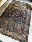 Worn Floral 1880s Persian Rug / 3'9 x 6' Antique Persian Lavar Rug #3603