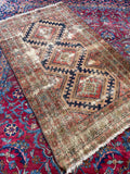 3'6 x 5'10 Antique Persian Kurdish Rug #2976 / Small Vintage Rug