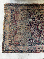 Worn Floral 1880s Persian Rug / 3'9 x 6' Antique Persian Lavar Rug #3603