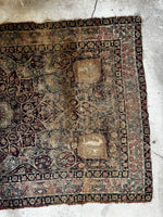 Worn Floral 1880s Persian Rug / 3'9 x 6' Antique Persian Lavar Rug #3603