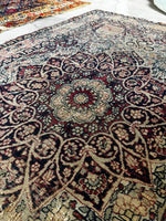 Worn Floral 1880s Persian Rug / 3'9 x 6' Antique Persian Lavar Rug #3603