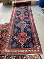 9 Foot Vintage Runner / Persian Runner 3'2 x 9'2 Rug #3243