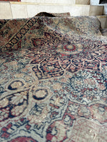 Worn Floral 1880s Persian Rug / 3'9 x 6' Antique Persian Lavar Rug #3603