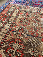 3'5 x 6' Antique Persian Kurdish Rug #2974 / Small Vintage Rug