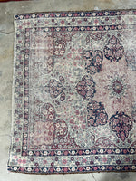 Worn Persian Rug / 4'6 x 5'10 Antique Persian Lavar Rug #3113