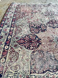 Worn Persian Rug / 4'6 x 5'10 Antique Persian Lavar Rug #3113