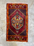 Vintage Turkish Rug / 1'9 x 3'1 Turkish Rug Mat #3115