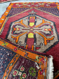 Vintage Turkish Rug / 1'9 x 3'1 Turkish Rug Mat #3115