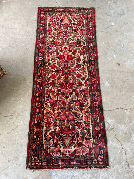 Skinny Vintage Runner / 2'8 x 6'9 Vintage Persian Dargazine Runner #3116